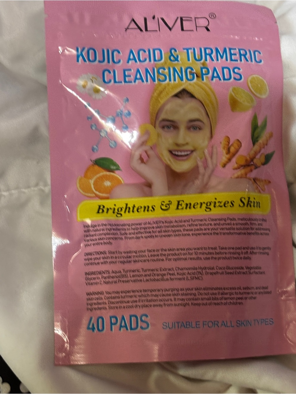 Kojic Acid & Turmeric Cleansing Pads - Pink
